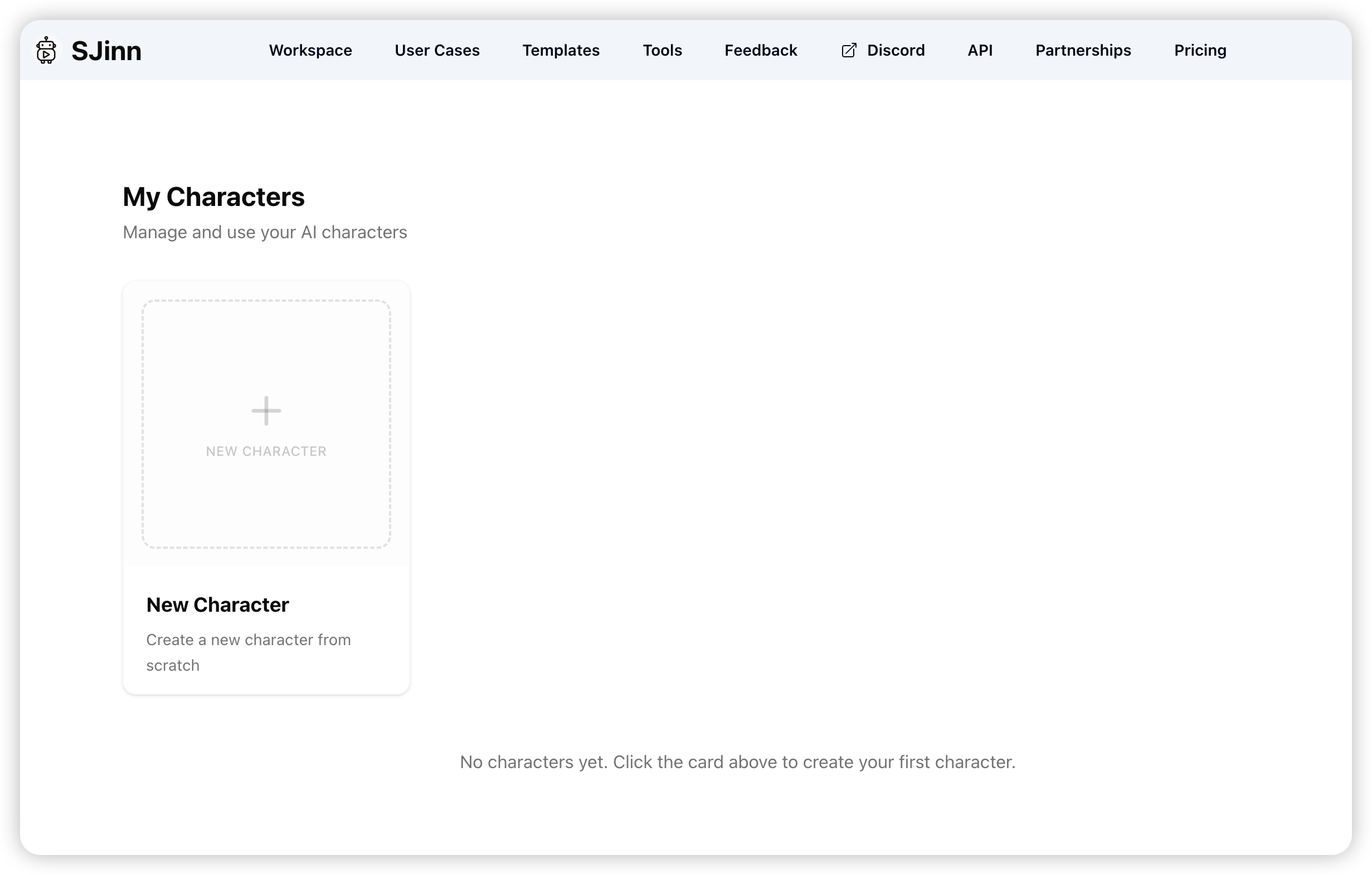 Characters list page