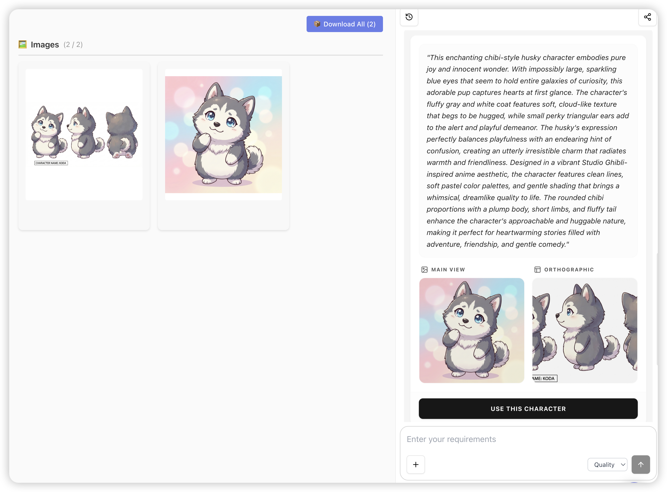 Character Result Card